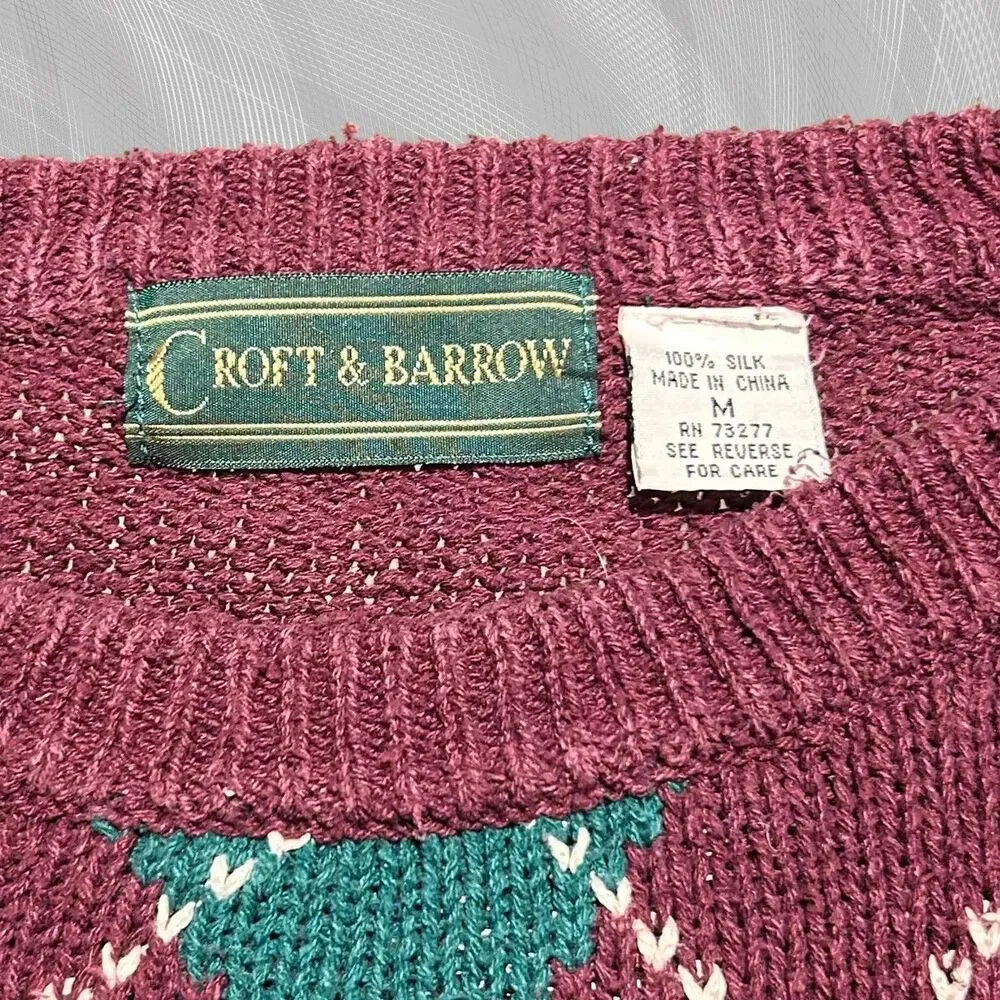 Oak Brook x Carnegie Mellon University Upcycled Tartan Plaid Sweater Size Medium